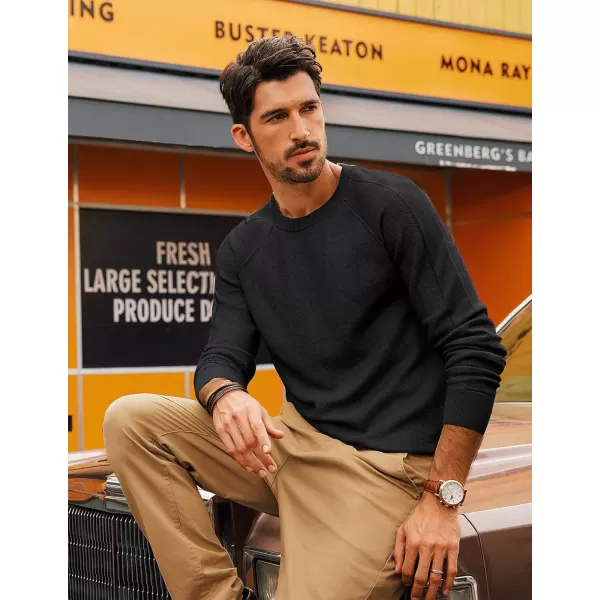 PJ PAUL JONES Mens Crewneck Sweater Soft Pullover Sweaters Long Sleeve Knitted Textured Jumper