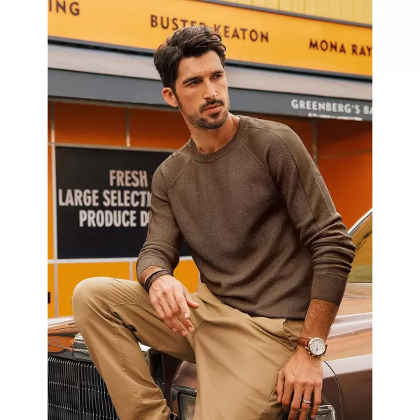 PJ PAUL JONES Mens Crewneck Sweater Soft Pullover Sweaters Long Sleeve Knitted Textured Jumper