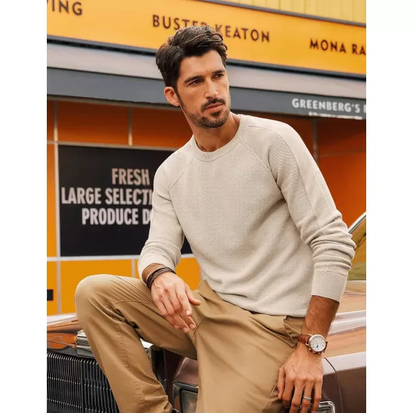 PJ PAUL JONES Mens Crewneck Sweater Soft Pullover Sweaters Long Sleeve Knitted Textured Jumper