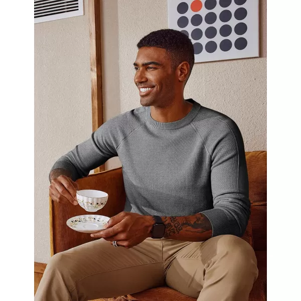 PJ PAUL JONES Mens Crewneck Sweater Soft Pullover Sweaters Long Sleeve Knitted Textured Jumper