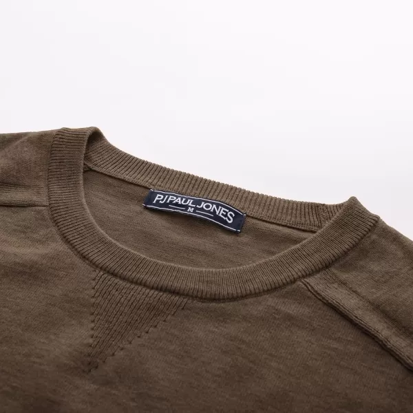 PJ PAUL JONES Men's Crewneck Sweaters Casual Crew Neck Sweatshirt Wool Blend Knit Pullovers