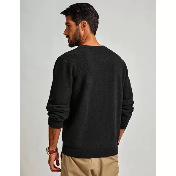 PJ PAUL JONES Mens Crewneck Sweaters Fashion Textured Knit Pullover Sweater with Scarf