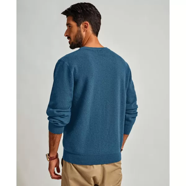 PJ PAUL JONES Mens Crewneck Sweaters Fashion Textured Knit Pullover Sweater with Scarf