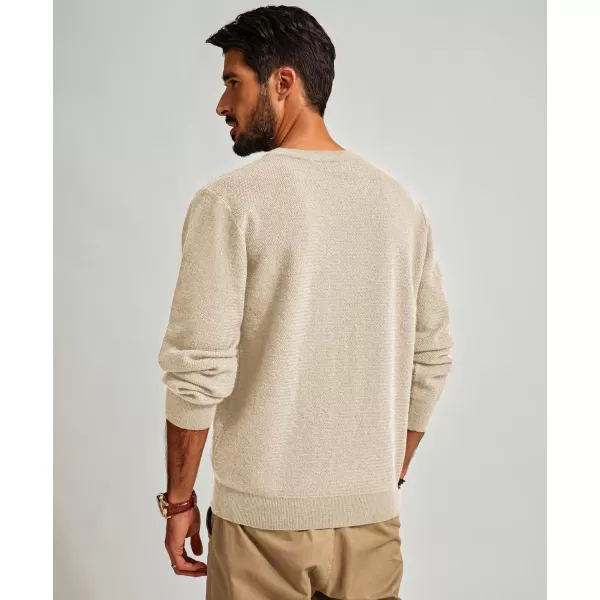 PJ PAUL JONES Mens Crewneck Sweaters Fashion Textured Knit Pullover Sweater with Scarf