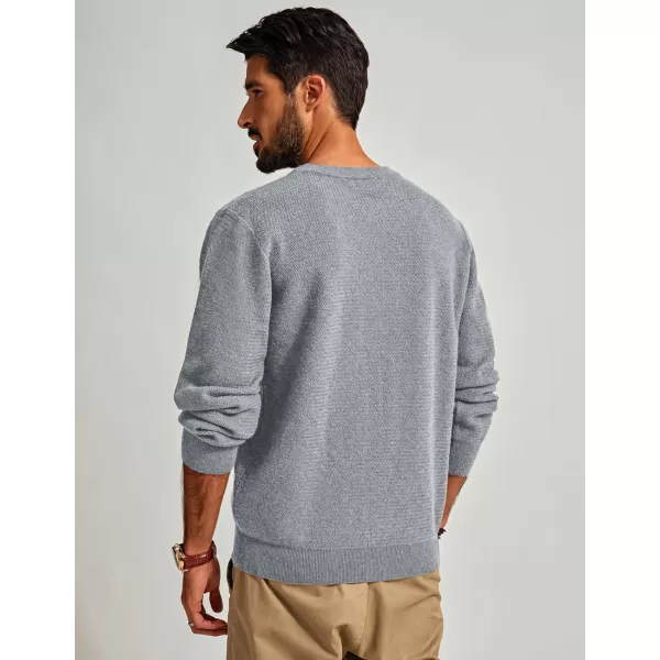 PJ PAUL JONES Mens Crewneck Sweaters Fashion Textured Knit Pullover Sweater with Scarf