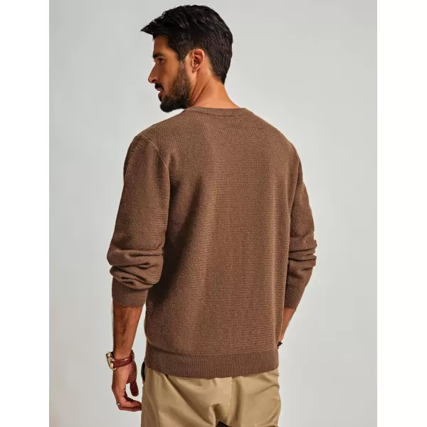 PJ PAUL JONES Mens Crewneck Sweaters Fashion Textured Knit Pullover Sweater with Scarf