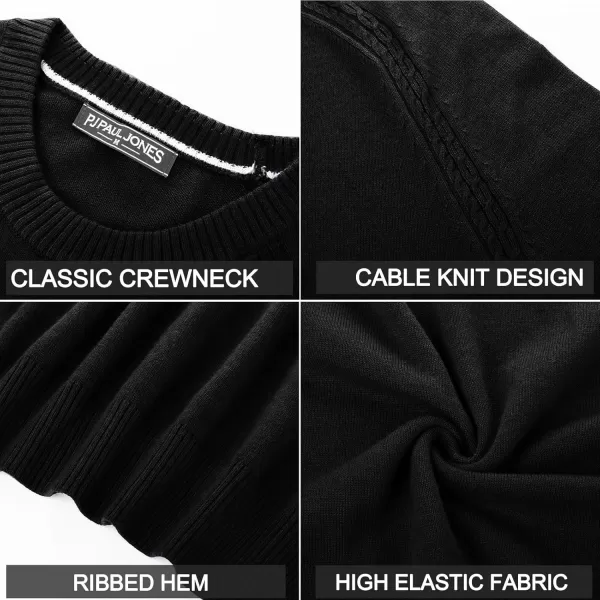 PJ PAUL JONES Men's Crewneck Sweaters Wool Blend Stretch Raglan Sleeve Knit Pullover Sweater Slim Fit Knitwear