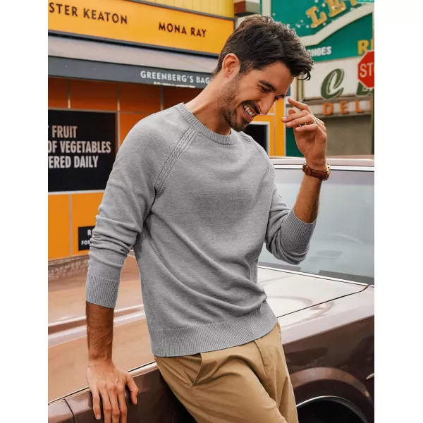 PJ PAUL JONES Men's Crewneck Sweaters Wool Blend Stretch Raglan Sleeve Knit Pullover Sweater Slim Fit Knitwear