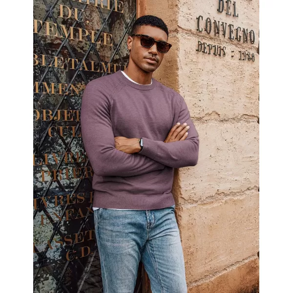 PJ PAUL JONES Men's Crewneck Sweaters Wool Blend Stretch Raglan Sleeve Knit Pullover Sweater Slim Fit Knitwear