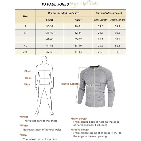 PJ PAUL JONES Men's Crewneck Sweaters Wool Blend Stretch Raglan Sleeve Knit Pullover Sweater Slim Fit Knitwear