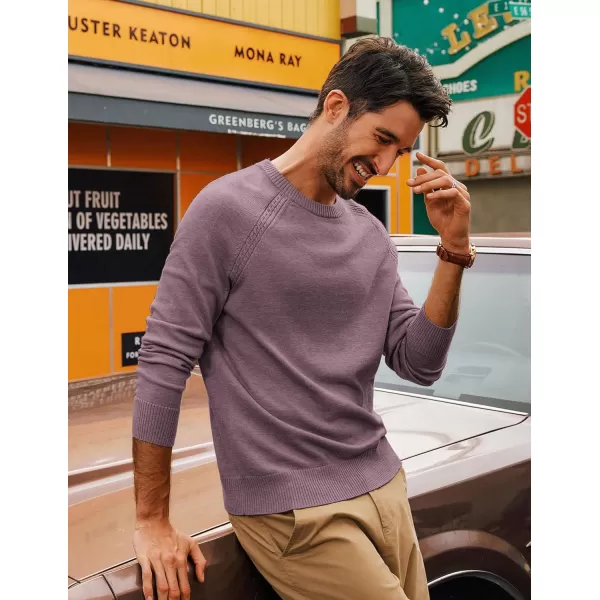 PJ PAUL JONES Men's Crewneck Sweaters Wool Blend Stretch Raglan Sleeve Knit Pullover Sweater Slim Fit Knitwear