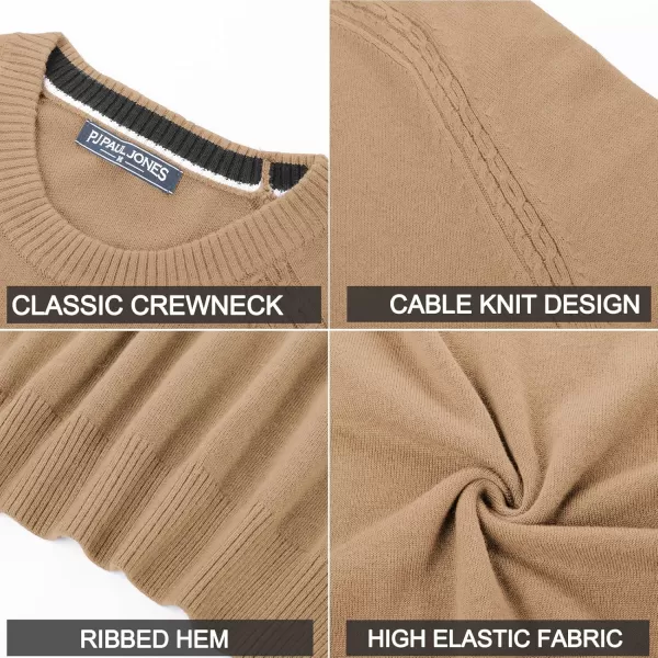 PJ PAUL JONES Men's Crewneck Sweaters Wool Blend Stretch Raglan Sleeve Knit Pullover Sweater Slim Fit Knitwear