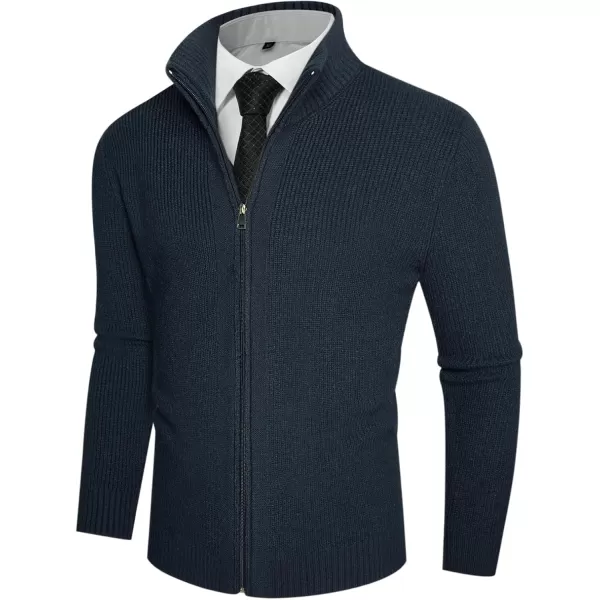 PJ PAUL JONES Mens Full Zip Cardigan Sweater Casual Ribbed Knitted Sweater for Men