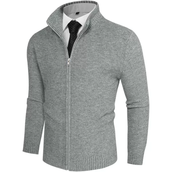 PJ PAUL JONES Mens Full Zip Cardigan Sweater Casual Ribbed Knitted Sweater for Men
