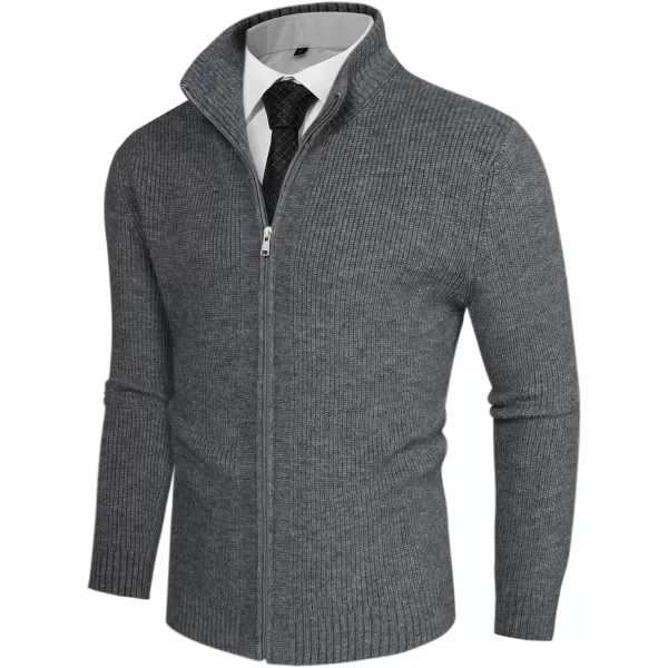 PJ PAUL JONES Mens Full Zip Cardigan Sweater Casual Ribbed Knitted Sweater for Men