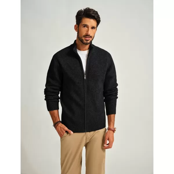 PJ PAUL JONES Mens Full Zip Cardigan Sweater Casual Ribbed Knitted Sweater for Men