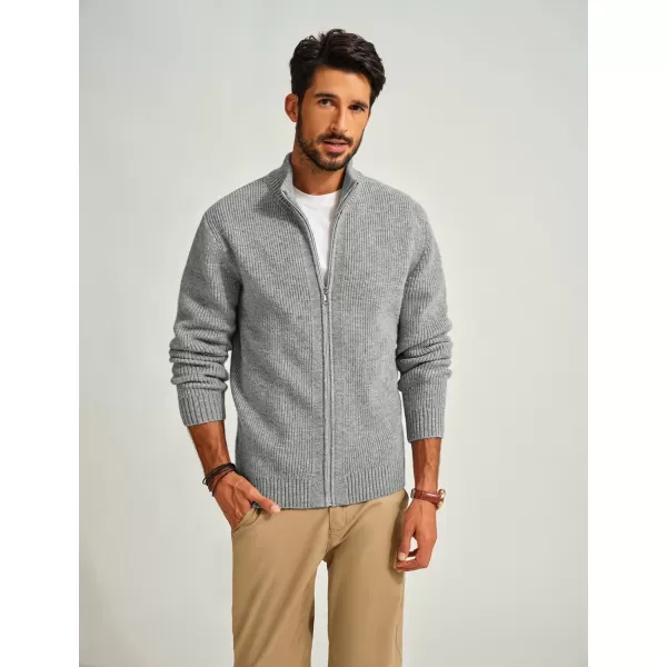 PJ PAUL JONES Mens Full Zip Cardigan Sweater Casual Ribbed Knitted Sweater for Men