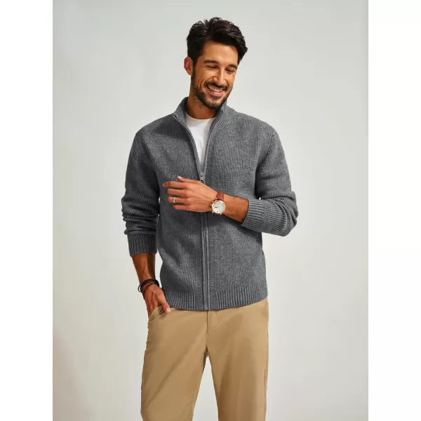 PJ PAUL JONES Mens Full Zip Cardigan Sweater Casual Ribbed Knitted Sweater for Men