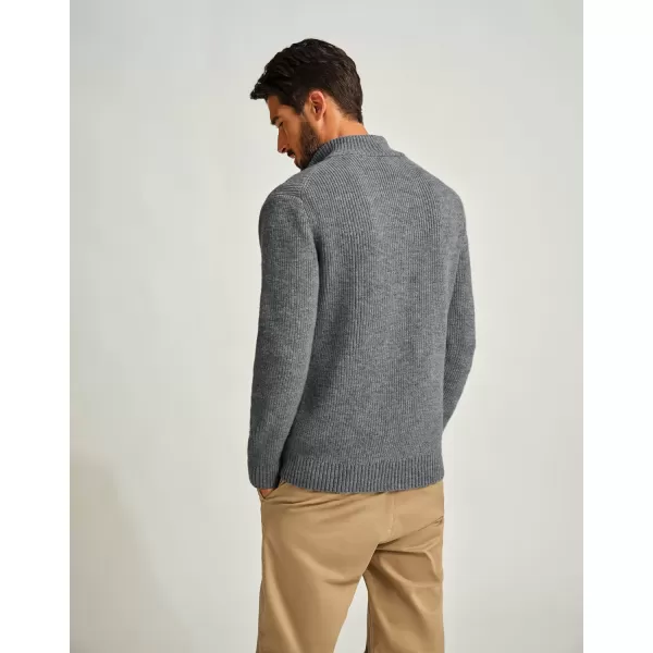 PJ PAUL JONES Mens Full Zip Cardigan Sweater Casual Ribbed Knitted Sweater for Men