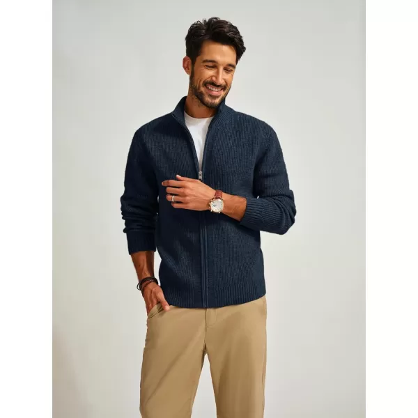 PJ PAUL JONES Mens Full Zip Cardigan Sweater Casual Ribbed Knitted Sweater for Men