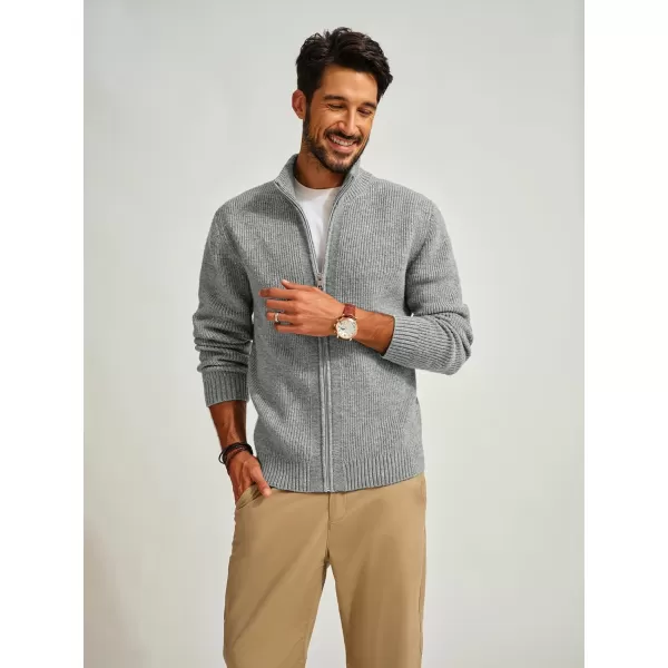 PJ PAUL JONES Mens Full Zip Cardigan Sweater Casual Ribbed Knitted Sweater for Men