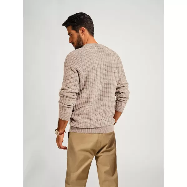 PJ PAUL JONES Mens Henley Sweater Knit Waffle Pullover Sweaters Casual Button Sweater