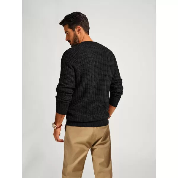 PJ PAUL JONES Mens Henley Sweater Knit Waffle Pullover Sweaters Casual Button Sweater