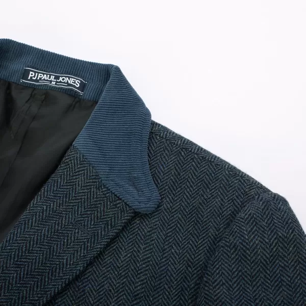 PJ PAUL JONES Mens Herringbone Blazer Vintage Tweed Wool Blend Sport Coat Jacket