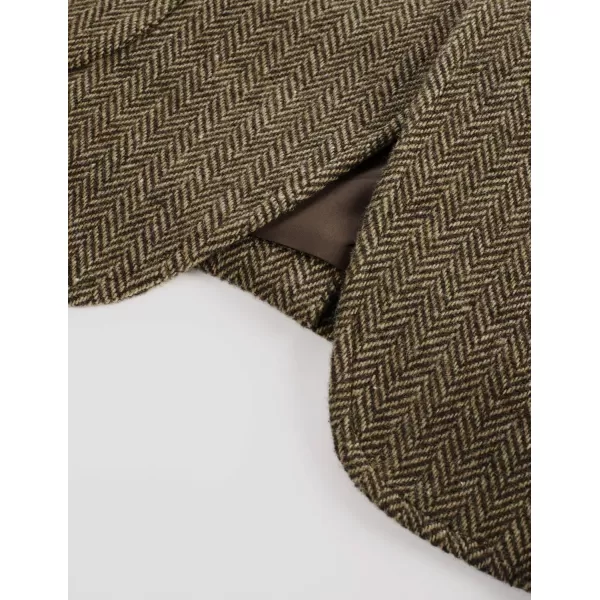 PJ PAUL JONES Mens Herringbone Blazer Vintage Tweed Wool Blend Sport Coat Jacket