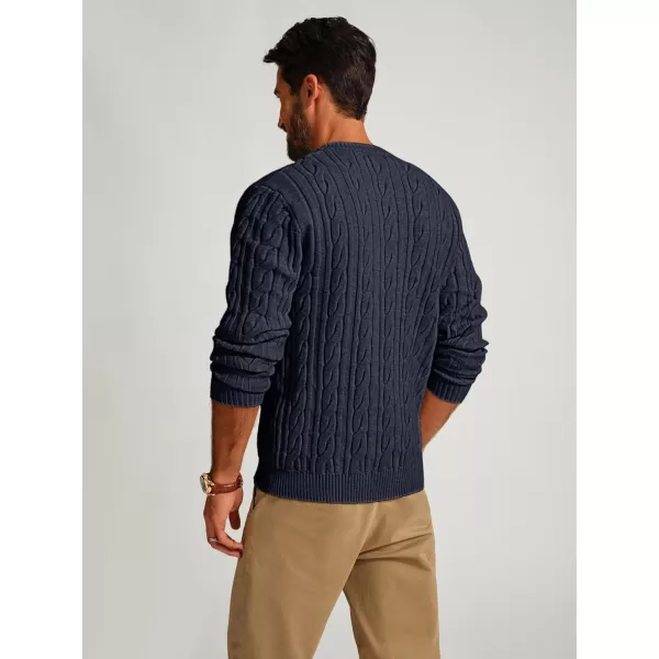 PJ PAUL JONES Mens Sweater Crewneck Cable Knit Pullover Sweater Casual Twist Textured Sweaters