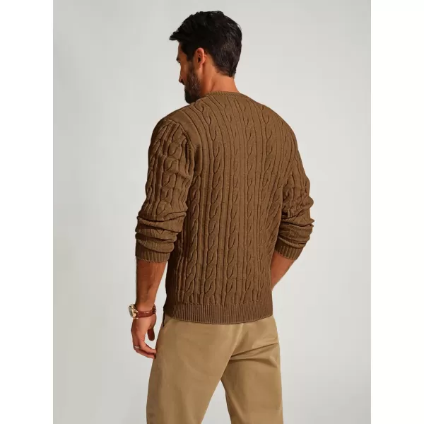 PJ PAUL JONES Mens Sweater Crewneck Cable Knit Pullover Sweater Casual Twist Textured Sweaters