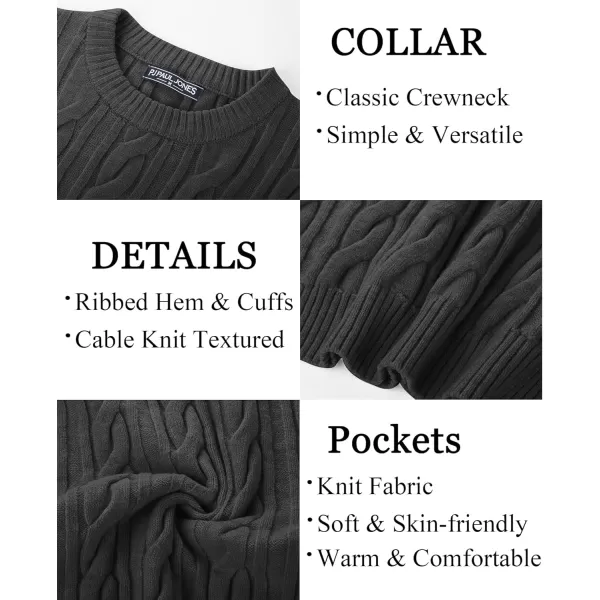 PJ PAUL JONES Mens Sweater Crewneck Cable Knit Pullover Sweater Casual Twist Textured Sweaters