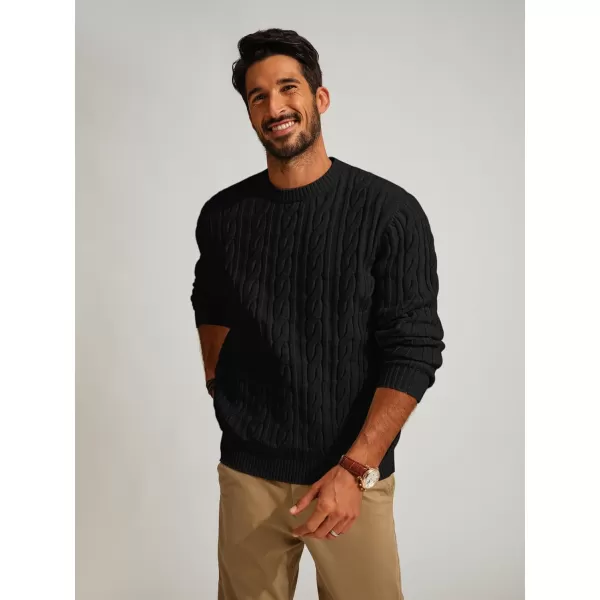 PJ PAUL JONES Mens Sweater Crewneck Cable Knit Pullover Sweater Casual Twist Textured Sweaters