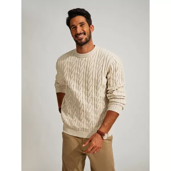 PJ PAUL JONES Mens Sweater Crewneck Cable Knit Pullover Sweater Casual Twist Textured Sweaters