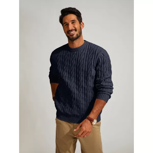 PJ PAUL JONES Mens Sweater Crewneck Cable Knit Pullover Sweater Casual Twist Textured Sweaters