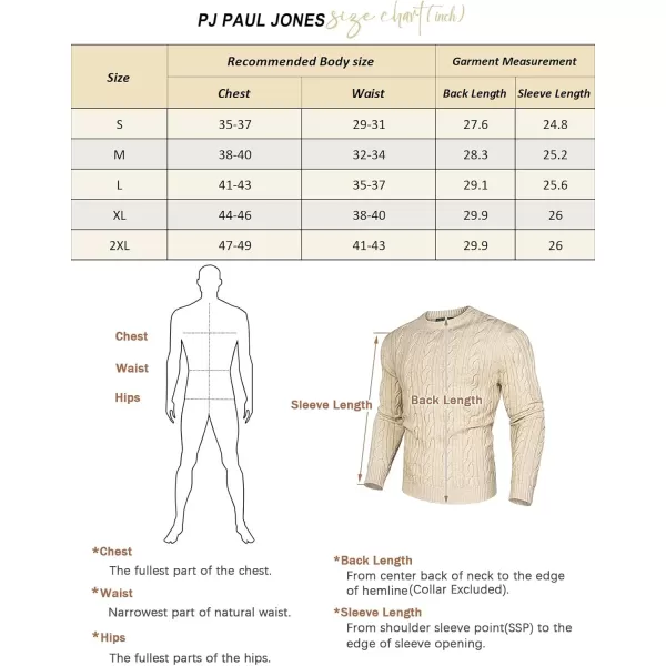 PJ PAUL JONES Mens Sweater Crewneck Cable Knit Pullover Sweater Casual Twist Textured Sweaters