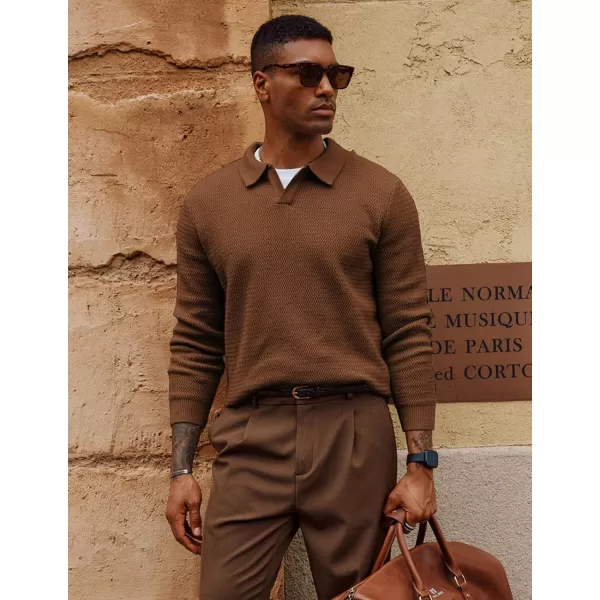 PJ PAUL JONES Men's Sweater V Neck Pullover Sweater Long Sleeve Cable Knit Textured Sweater