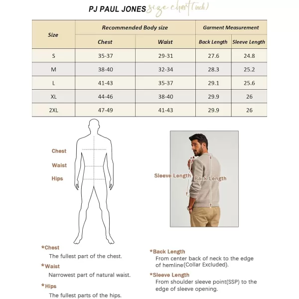 PJ PAUL JONES Men's Sweater V Neck Pullover Sweater Long Sleeve Cable Knit Textured Sweater