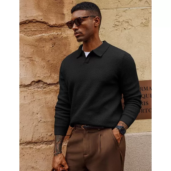 PJ PAUL JONES Men's Sweater V Neck Pullover Sweater Long Sleeve Cable Knit Textured Sweater