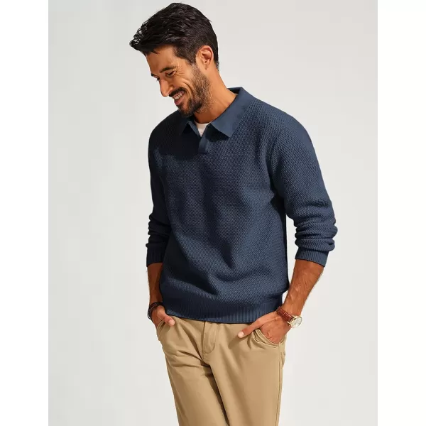 PJ PAUL JONES Men's Sweater V Neck Pullover Sweater Long Sleeve Cable Knit Textured Sweater