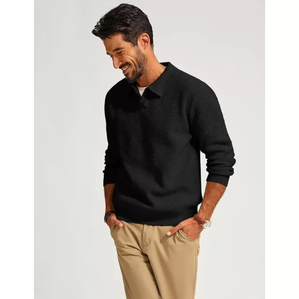 PJ PAUL JONES Men's Sweater V Neck Pullover Sweater Long Sleeve Cable Knit Textured Sweater