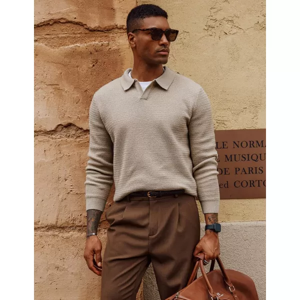 PJ PAUL JONES Men's Sweater V Neck Pullover Sweater Long Sleeve Cable Knit Textured Sweater