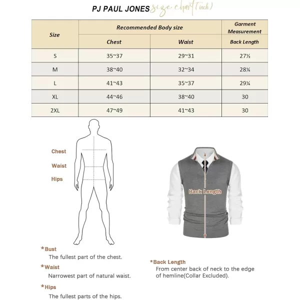 PJ PAUL JONES Mens Sweater Vest Quarter Zip Vest Sweater Stand Collar Contrast Stripes Pullover Knitwear Vest