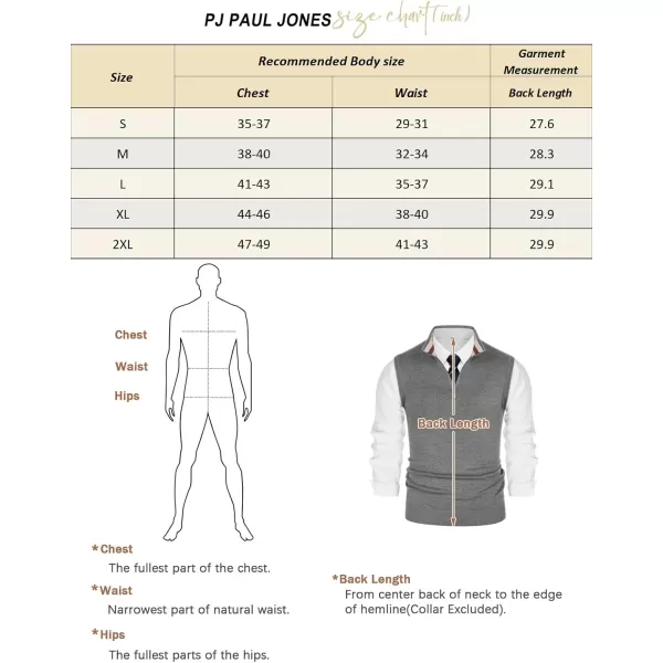 PJ PAUL JONES Mens Sweater Vest Quarter Zip Vest Sweater Stand Collar Contrast Stripes Pullover Knitwear Vest