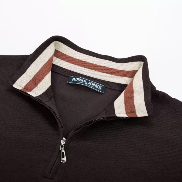 PJ PAUL JONES Mens Sweater Vest Quarter Zip Vest Sweater Stand Collar Contrast Stripes Pullover Knitwear Vest