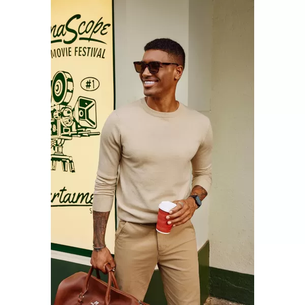 PJ PAUL JONES Men's Sweaters Crewneck Basic Lightweight Sweatshirts Wool Blend Knitted Pullover Long Sleeve Shirts for Men
