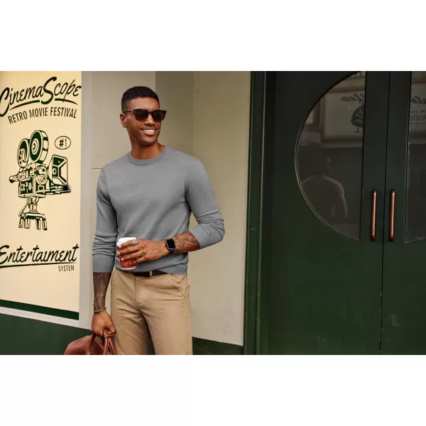 PJ PAUL JONES Men's Sweaters Crewneck Basic Lightweight Sweatshirts Wool Blend Knitted Pullover Long Sleeve Shirts for Men