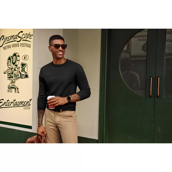 PJ PAUL JONES Men's Sweaters Crewneck Basic Lightweight Sweatshirts Wool Blend Knitted Pullover Long Sleeve Shirts for Men