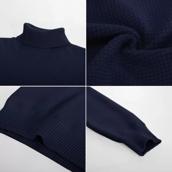 PJ PAUL JONES Men's Turtleneck Pullover Sweaters Knitted Casual Textured Sweater