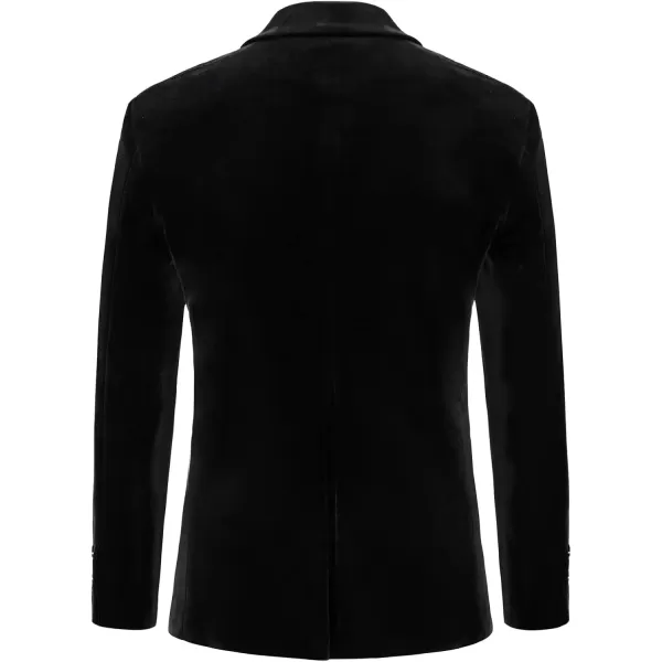 PJ PAUL JONES Mens Velvet Blazer Two Button Sport Coat Solid Slim Fit Suit Jacket for Dinner Prom Wedding